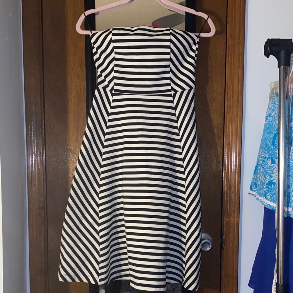 Express Black and White Striped  Dress